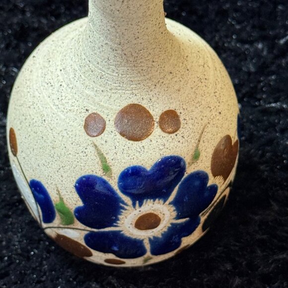 Vintage Tonala J. Campe Signed Mexican Pottery Flower Vase Lot Of 2 - Picture 4 of 10